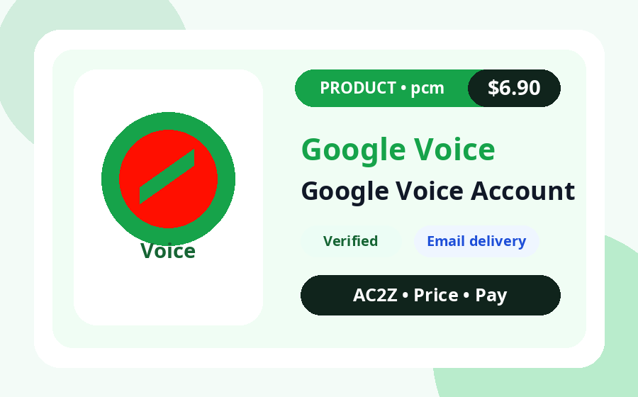 Google Voice Account AC2Z product image with price, stock and delivery note