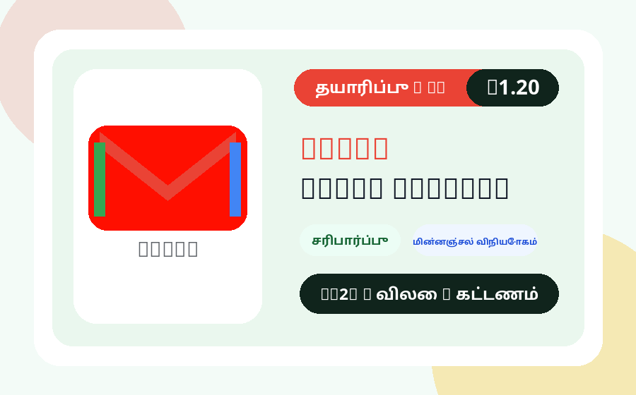 Gmail கணக்கு AC2Z விலை, இருப்பு மற்றும் விநியோக குறிப்புடன் தயாரிப்பு படம்